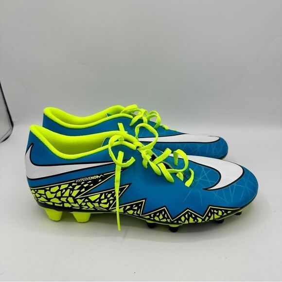 NIKE Hypervenom Phade II FG Blue Lagoon‎ Soccer Cleats 744944-400 Women's Sz 10 - Picture 1 of 7
